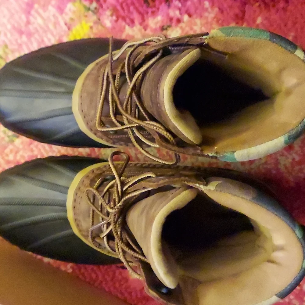 Sorel Cheyenne II Waterproof sz 9.5 men's boots brown w/ army fatigue trim - Picture 3 of 6